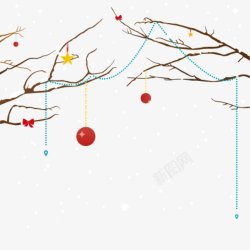 圣诞树雪花挂饰透明底活动氛围装饰物点缀物科技感素材