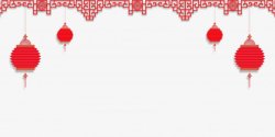 春节新春元旦节日灯笼炮竹剪纸红色拜年中国结灬小狮子素材
