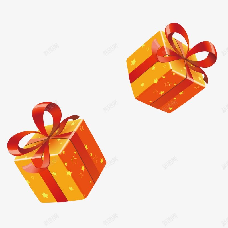 00640金色圣诞节礼品盒子创意透明礼盒png免抠素材_新图网 https://ixintu.com 礼盒