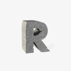 3D石头字数字26个英文字母碎石组合英文字母素材
