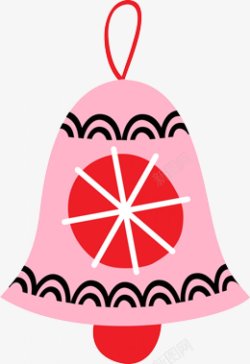 手绘粉色铃铛圣诞节装饰素材