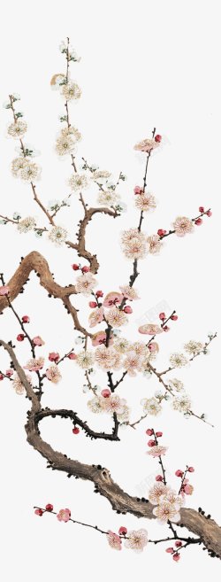 点技能梅花古风工笔画梅花树梅花鹿扇子中国风梅花中国风图标高清图片