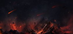 爆发你的小宇宙火山战争爆发激烈宇宙星空海报星球红色影视特技科幻外高清图片