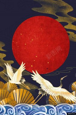 传统纹样国潮文化海报中国风中式新中式复古手绘春节节背景