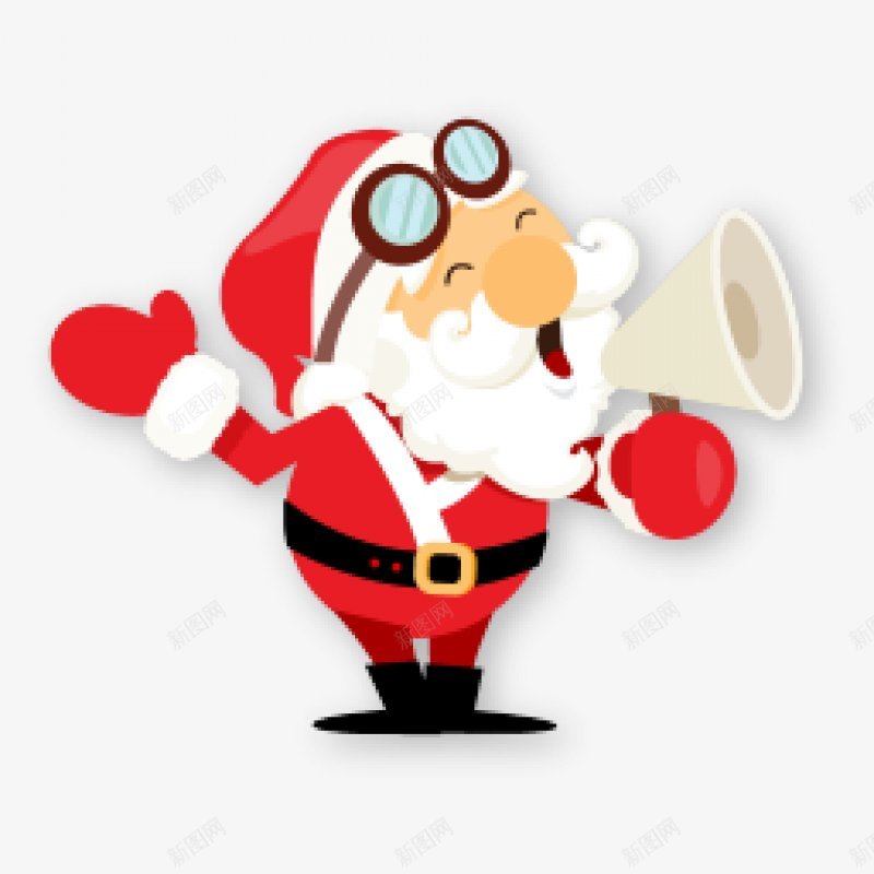 拿着喇叭的圣诞老人装饰图png免抠素材_新图网 https://ixintu.com 圣诞老人 圣诞节 圣诞节快乐  3D立体 站立 卡通老人 喇叭 喊话 表情 人物 圣诞 绘画