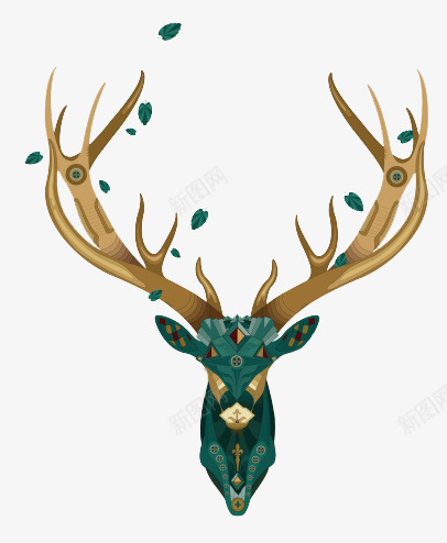 鹿头标本装饰png免抠素材_新图网 https://ixintu.com 标本 灰色的鹿头 装饰 鹿头 鹿头像