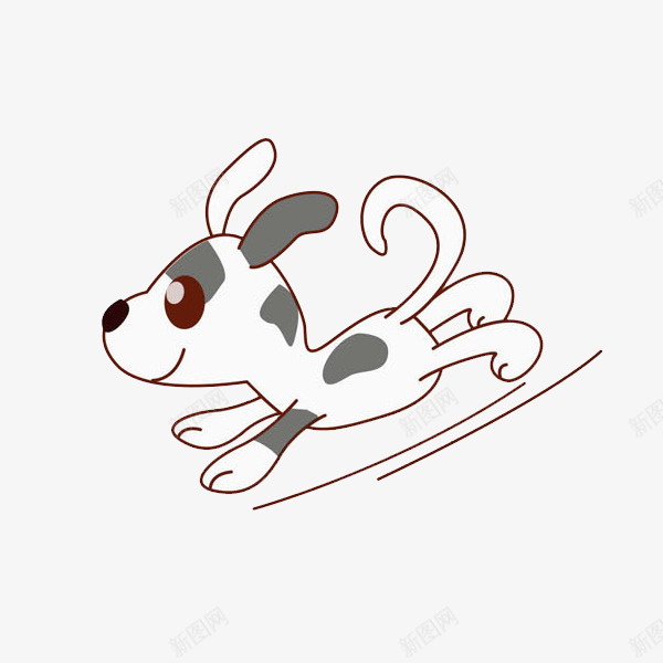 奔跑的小狗png免抠素材_新图网 https://ixintu.com 卡通 可爱的 呆萌的 奔跑的 小狗 插图 简笔
