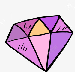手绘紫色钻石珠宝矢量图素材