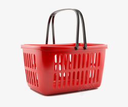 手拉车筐红色购物篮图标高清图片