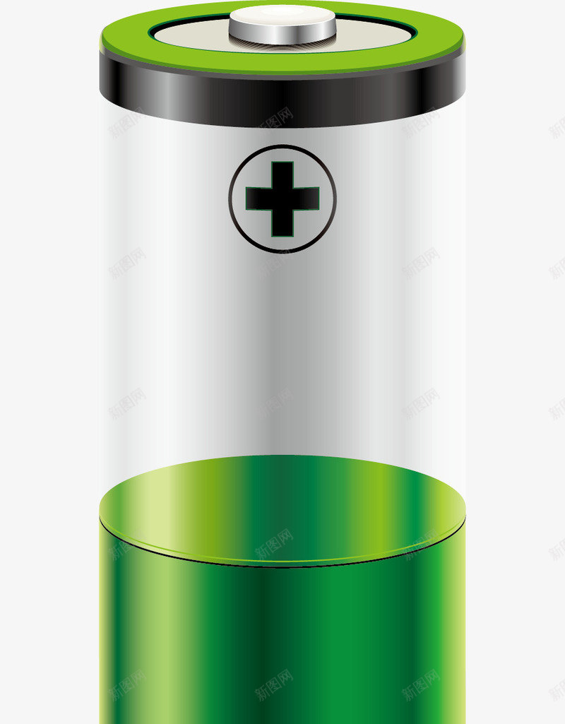 绿色电池矢量图图标eps_新图网 https://ixintu.com 卡通 正极 正负极 水晶电池 电池图标 电量 负极 透明 透明电池 矢量图