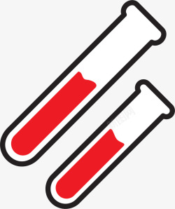 抽血工具红色血液线条试管高清图片