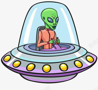 外星人开着宇宙飞船png免抠素材_新图网 https://ixintu.com UFO 外星人 宇宙 飞船