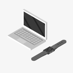 笔记本电脑与电子手表素材