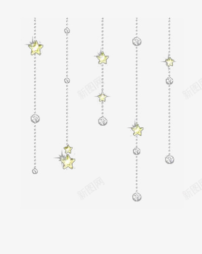 星星饰品png免抠素材_新图网 https://ixintu.com 五角星 圆形的 手绘 钻石 银白色的 饰品 黄色的