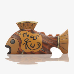 甲骨文木鱼木鱼雕刻艺术品高清图片