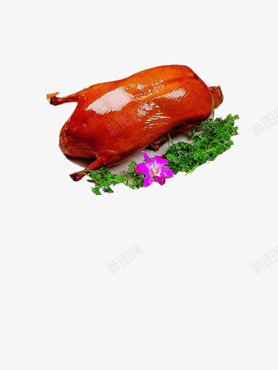 烤鸭png免抠素材_新图网 https://ixintu.com 一只烤鸭 北京烤鸭 美食 蔬菜 食物 鸭子
