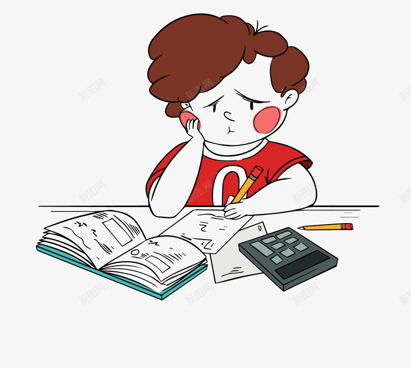正在做作业的小男孩png免抠素材_新图网 https://ixintu.com 书本 动漫动画 卡通手绘 小男孩 装饰图 计算机
