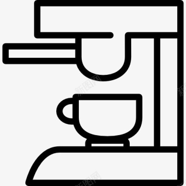 咖啡机和咖啡杯图标图标