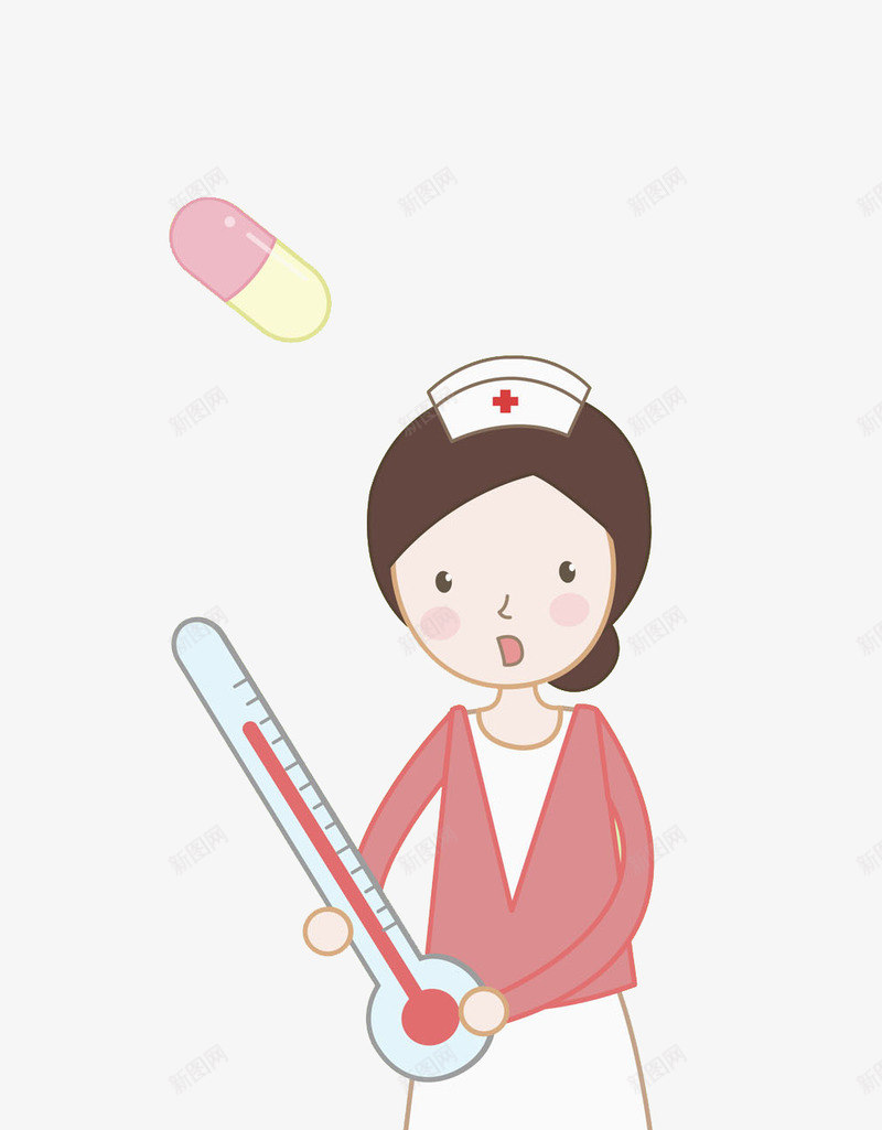 拿着体温计的护士png免抠素材_新图网 https://ixintu.com 体温计 医生 卡通 女人 护士 漂亮护士 漂亮的 胶囊