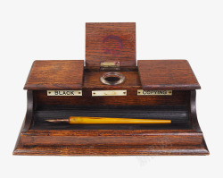 复古木质钢笔架素材
