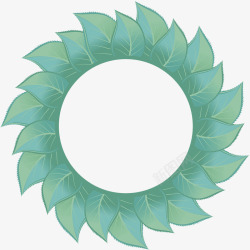 圆环绿叶组合素材
