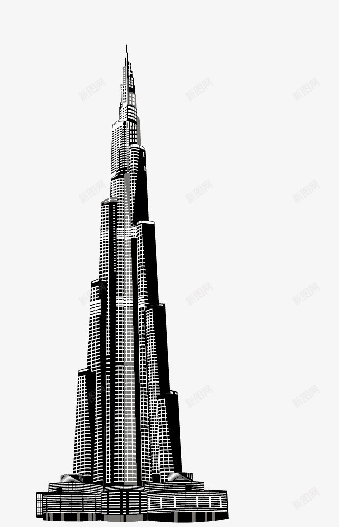 世界摩天大楼png免抠素材_新图网 https://ixintu.com 世界摩天大楼 高楼 黑白