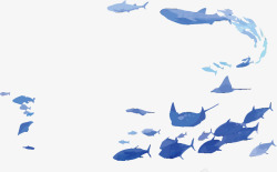 卡通海洋鱼类水彩游鱼高清图片