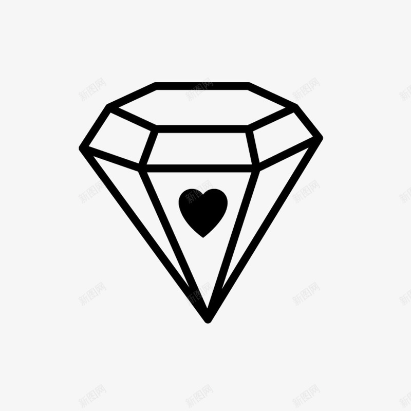 爱心钻石矢量图图标eps_新图网 https://ixintu.com 爱心 爱心矢量 素材 钻石 矢量图