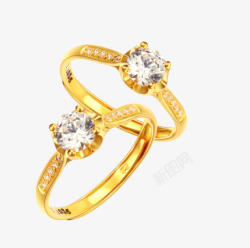 金属戒指黄金钻石戒指高清图片