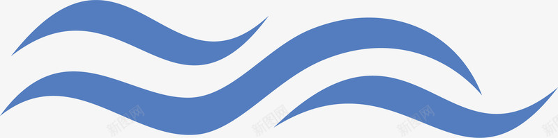 蓝色海浪排列蓝色波浪线图标图标