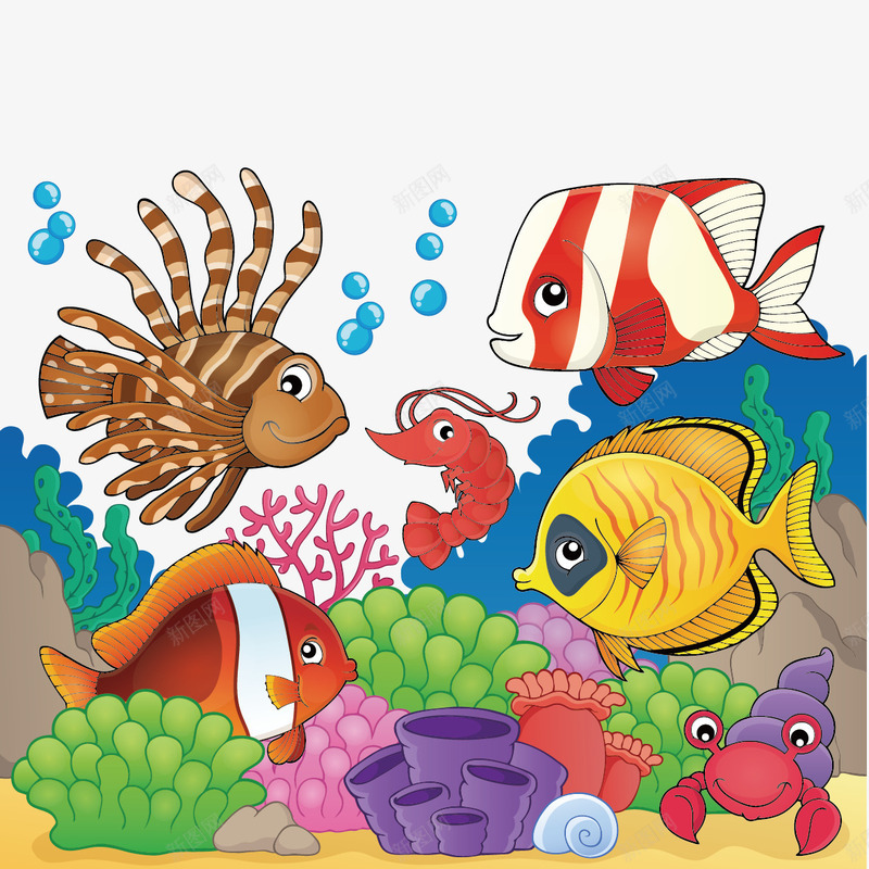 海底鱼群png免抠素材_新图网 https://ixintu.com png下载 大海 海报元素 海鱼 装饰 装饰素材 鱼群