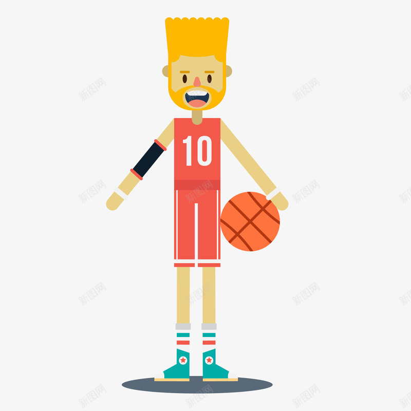 卡通打篮球的人物矢量图ai免抠素材_新图网 https://ixintu.com 人物 比赛 篮球 篮球赛 运动员 运动服 矢量图