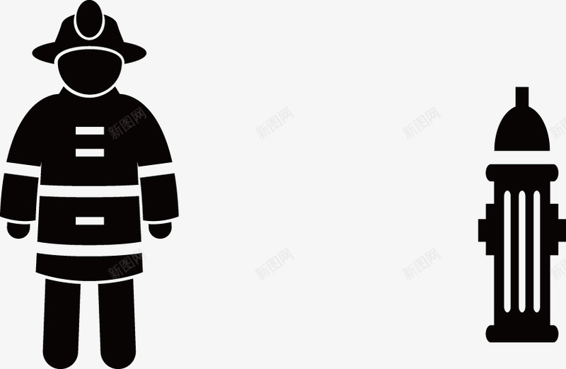 消防员和消防安全设施png免抠素材_新图网 https://ixintu.com 勇者 安全设施 手绘 消防员