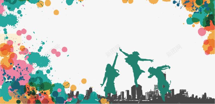 水彩创意青年海报背景psd免抠素材_新图网 https://ixintu.com 创意设计 城市 彩色 水彩 海报 青年节 青春