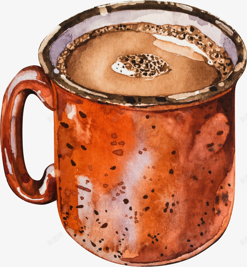 水彩棕色杯子和咖啡png免抠素材_新图网 https://ixintu.com 咖啡 手绘图 棕色杯子 水彩 美味的 饮品