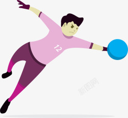 紫衣小人紫衣卡通足球守门员高清图片