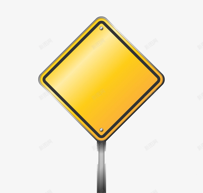 空白黄色路牌图标png_新图网 https://ixintu.com 交通图标 交通安全 牌子 路牌 黄色