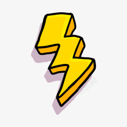 黄色凸起闪电符号黄黑色卡通闪电符号矢量图高清图片