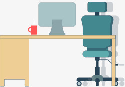 办公桌椅平面桌子办公桌椅矢量图高清图片