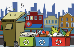 废纸回收城市垃圾角高清图片