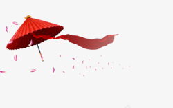单色背景红伞高清图片