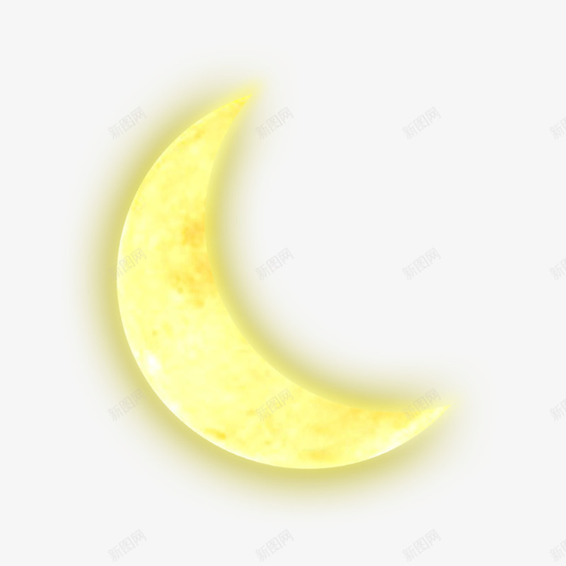 黄色下弦月png免抠素材_新图网 https://ixintu.com 下弦月 月亮 月光 月球