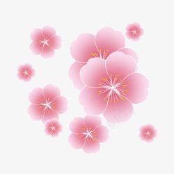 春天粉色春天手绘花朵图高清图片