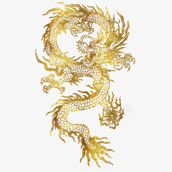 传统图案中国传统神话金色龙图高清图片