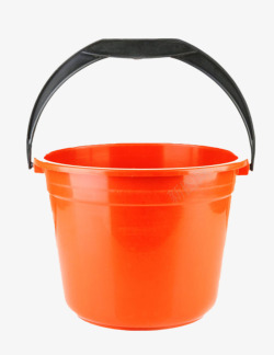 橙色崭新的水桶塑胶制品实物素材