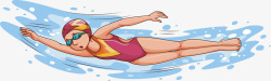 女子游泳培训招生矢量图素材