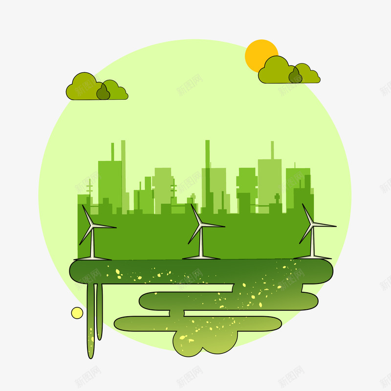 石油化工新能源图标png_新图网 https://ixintu.com 卡通元素 文化墙 环保图标 绿色