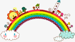 卡通的桥廊卡通可爱彩虹桥矢量图高清图片