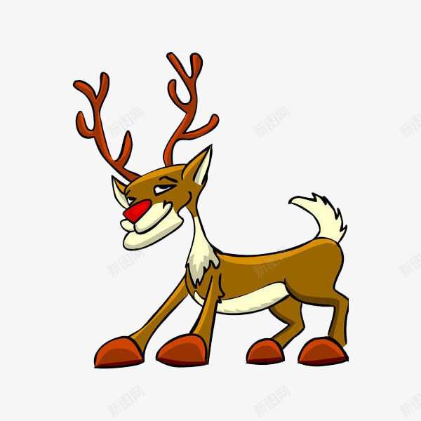 卡通帅气麋鹿图png免抠素材_新图网 https://ixintu.com 动物 卡通 圣诞节 奔跑的 小鹿 插图 鹿角 麋鹿