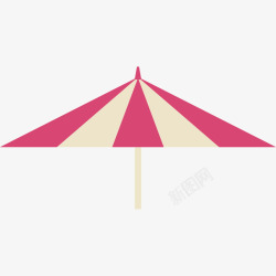 夏天消暑海水沙滩遮阳伞矢量图素材